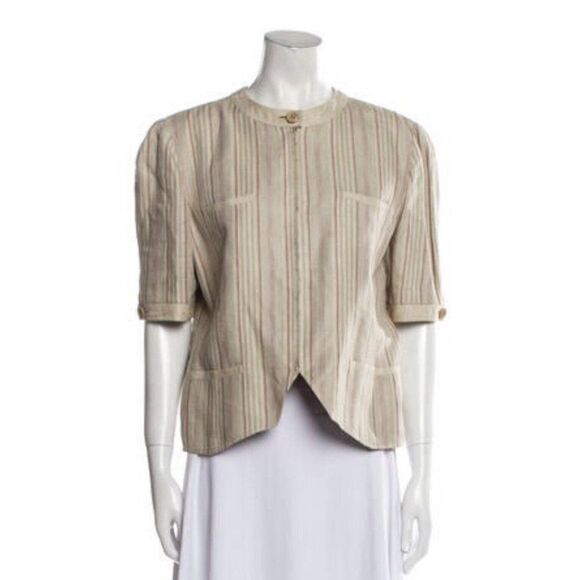 Valentino Jackets & Blazers - Valentino boutique vintage authentic beige red short sleeve jacket 14 large